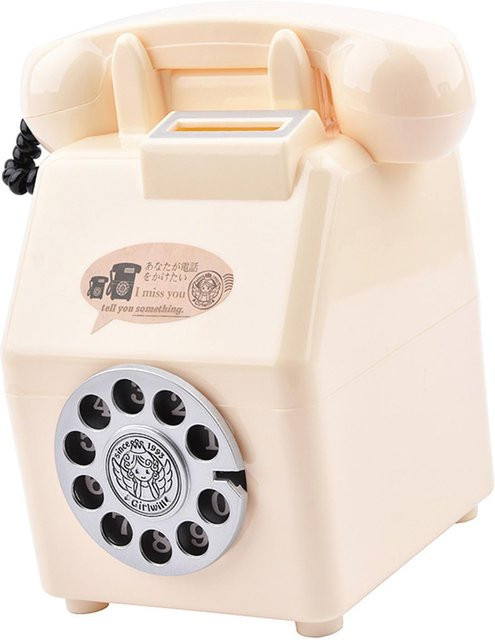 Retro-Telefon-Sparschwein aus Kunststoff als Tischdekoration und Geschenk für Kinder oder Erwachsene - Bild 1