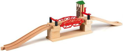 BRIO Hebebrücke aus Holz in Braun und Rot - Bild 1