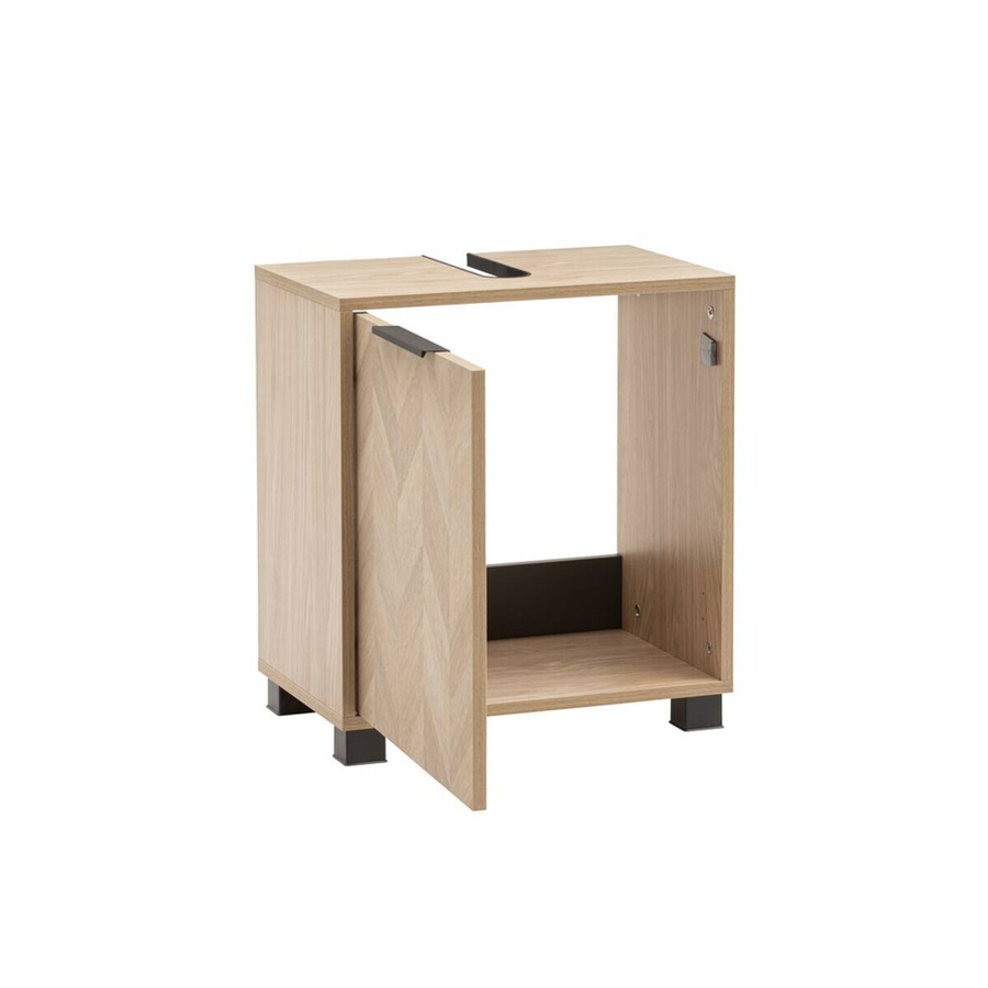 Schildmeyer Waschbeckenunterschrank Piazza in Eiche Nachbildung mit Fischgräten-Design, Braun, B/H/T: 50,3 x 56 x 33 cm - Bild 2