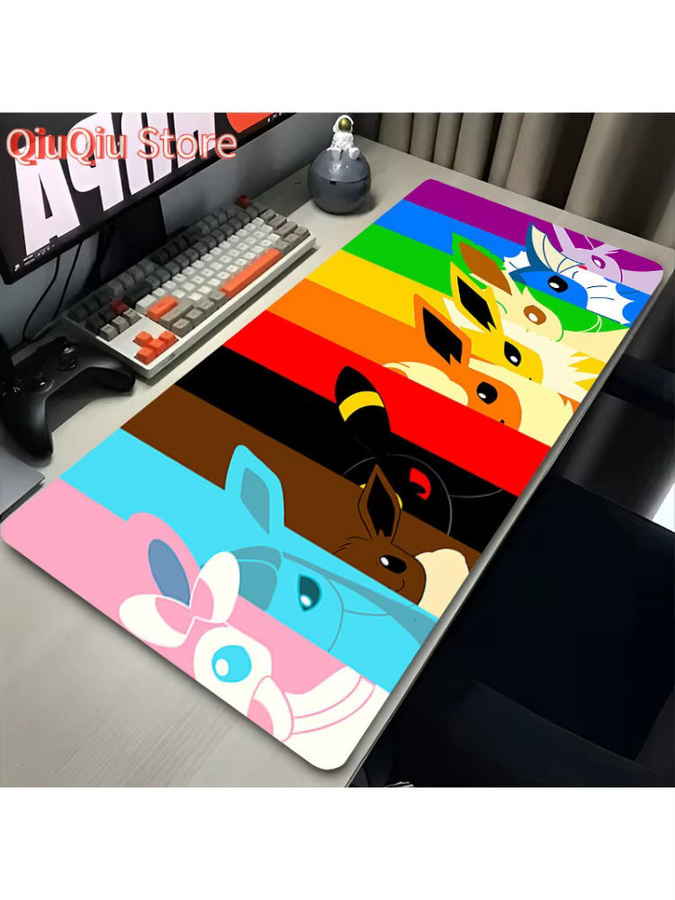 Bandai Neon Line Art Eeveelutions Gaming-Mauspad, wasserdichte und rutschfeste Schreibtischunterlage, multicolour - Bild 2