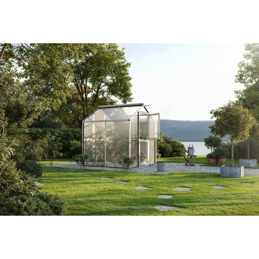 KGT Gewächshaus Galant II in Silber, 4,5 m², 10 mm HKP, B/L: 2,16 x 2,38 m - Bild 2