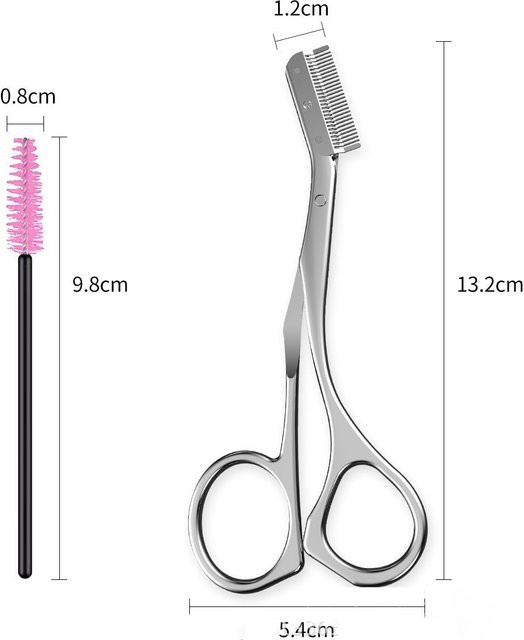Edelstahl-Augenbrauenschere mit Augenbrauenkamm, Unisex - Bild 1
