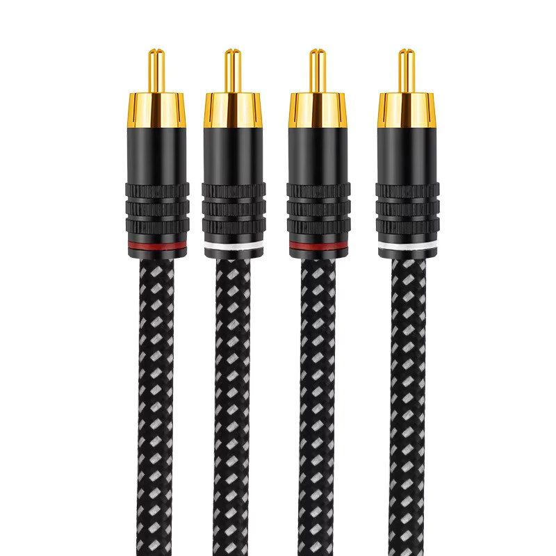 TODN HIFI 1 Paar 2 RCA auf 2 RCA Stereo-Audiokabel aus hochreinem OFC in Schwarz - Bild 3