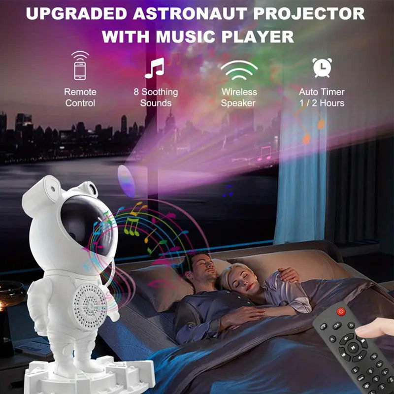 Sternennacht-Projektionslampe Raumfahrer Plug-in Tischlampe in Weiß - Bild 4