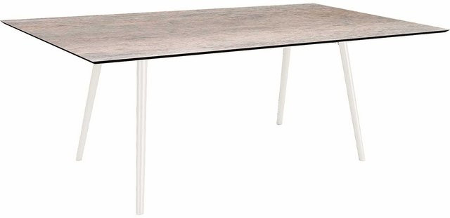 Stern Tisch Interno aus Aluminium in Weiß und Silverstar 2.0 Smoky, B/T: 180 x 100 cm - Bild 1