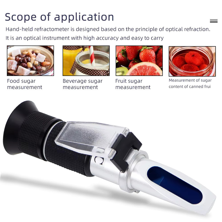 JUANJUAN Handheld-Zuckerrefraktometer Brix-Refraktometer zur Messung der Konzentration von 0–50 % für Fruchtsaft und Suppe - Bild 3