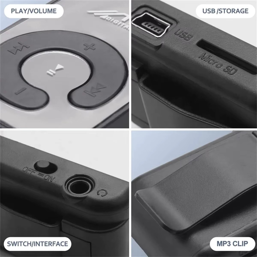 C-Key Mini-MP3-Player in Schwarz für Micro-TF-SD-Karten zum Musikhören auf Reisen und Outdoor-Aktivitäten - Bild 4