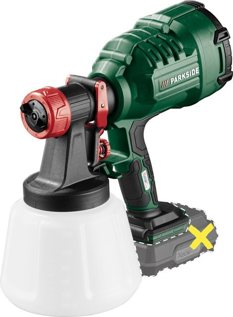 Parkside 20 V Akku-Farbspritzpistole PFSA 20-Li B2 in Grün mit HVLP-Technologie, einstellbarem Sprühmuster und variabler Durchflussmenge für Lack und Glasur - Bild 1