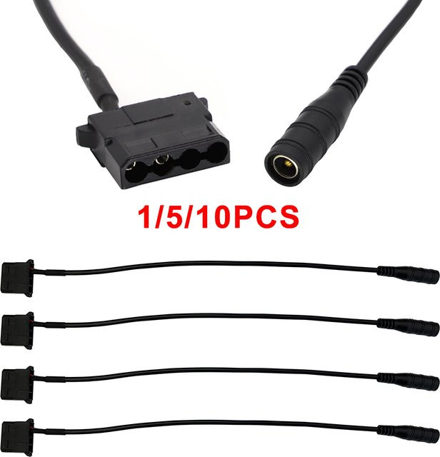 JCD DC 5,5x2,1mm zu IDE Molex 4 Pin Weiblich Netzteil Adapter Kabel in Schwarz, Länge: 30 cm - Bild 1