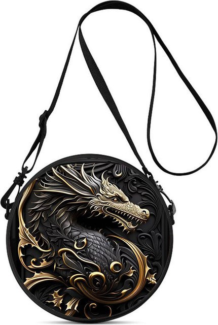 Fancy Style Studio Umhängetasche Drachenprint, black, Damen, Unisex - Bild 1