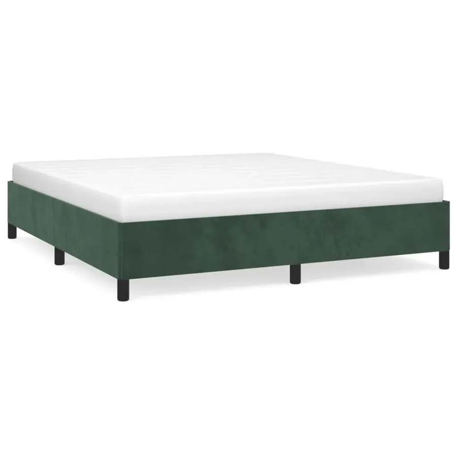 vidaXL Bettgestell aus Samt in Dunkelgrün mit Holzlatten, B/T/H: 180 x 203 x 35 cm - Bild 2