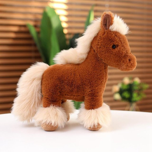 Simulierte Pferdepuscheltiere, Pony-Plüschtiere, 30cm, Braun - Bild 1