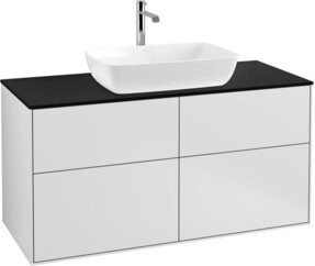 V&B Waschtischunterschrank Finion mit Wandbeleuchtung, Farbe: Weiß lackiert, B: 120 cm, T: 50,1 cm - Bild 1
