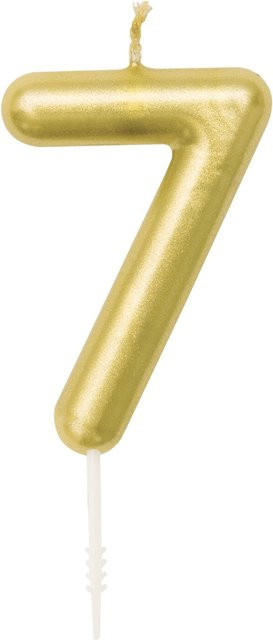 Rico Design Zahlenkerze 7 in Gold für Geburtstag und Jubiläum - Bild 1