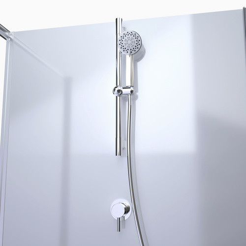 Marwell Komplettdusche mit Duschwanne und Handbrause, Glas, Weiß, H x B: 200 x 90 cm - Bild 2