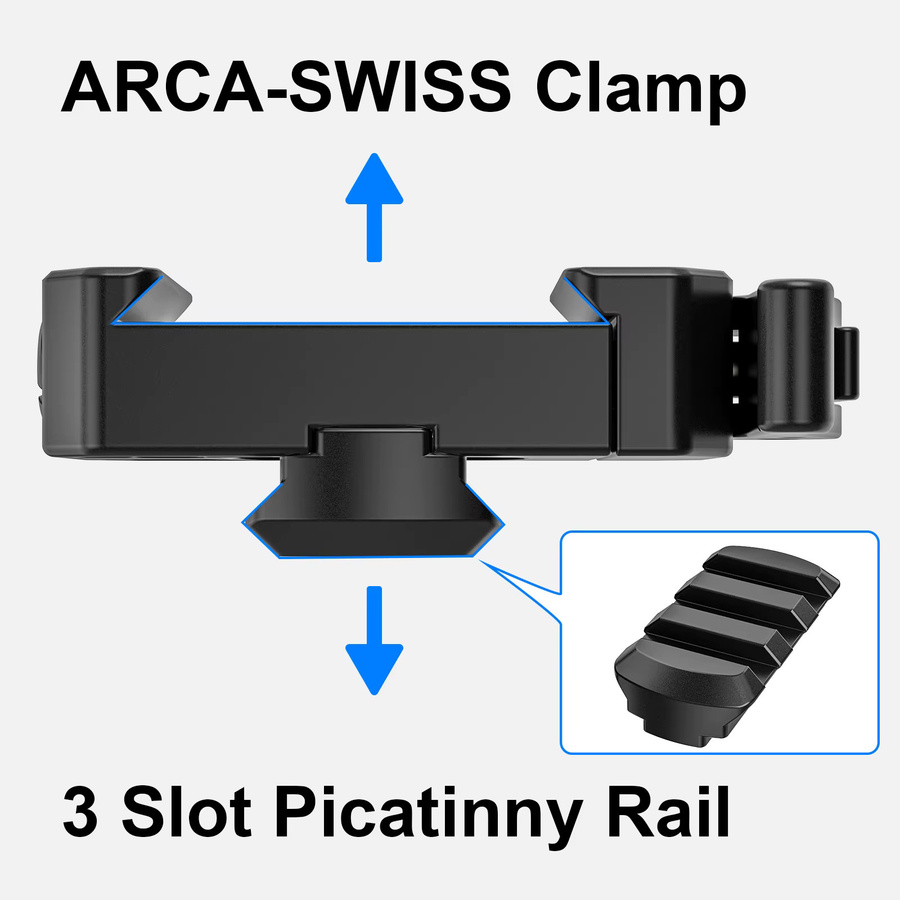 WEYLLAN AP40 Picatinny auf Arca Swiss Adapterhalterung aus Ganzmetall mit Schnellspannhebel in Schwarz für Atlas & Picatinny Bipods, Stative und Kugelköpfe - Bild 5