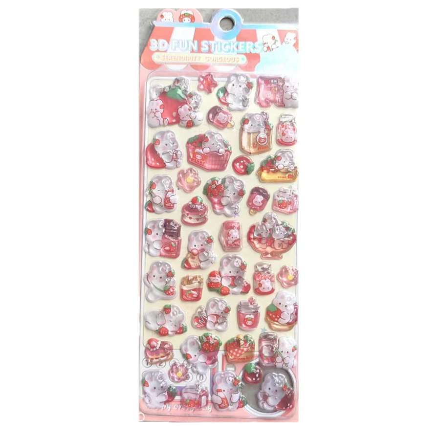 4 Stück Kristallaufkleber mit Tierprägung und 3D-Textur in Multicolor von Anime Worlds Store aus Resin - Bild 2