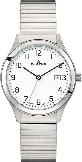 Dugena Analoguhr, Quarz, Edelstahl, 37 mm, Silber, Herren - Bild 1