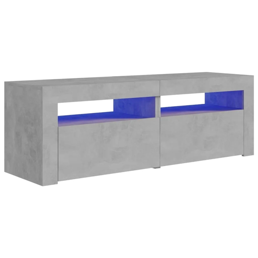 vidaXL TV-Schrank mit LED-Beleuchtung in Betongrau, B/T/H: 120 x 35 x 40 cm - Bild 2