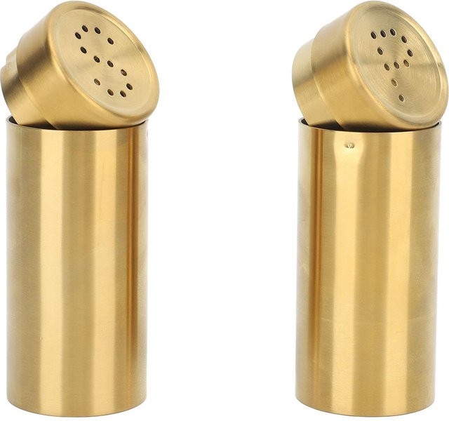 CosyHome Salz und Pfeffer Gewürzflaschen Set aus Edelstahl in Gold, 2 Stück - Bild 1