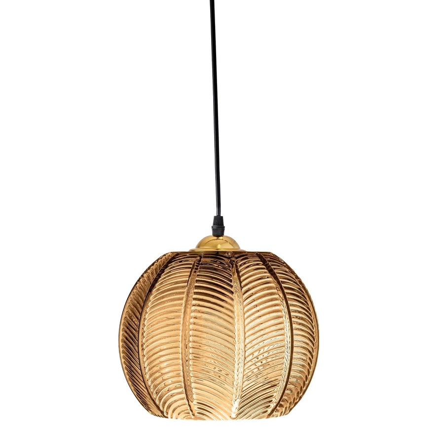 Bloomingville Hängeleuchte Adar aus Glas in Braun mit Messingdetails im skandinavischen Design - Bild 1