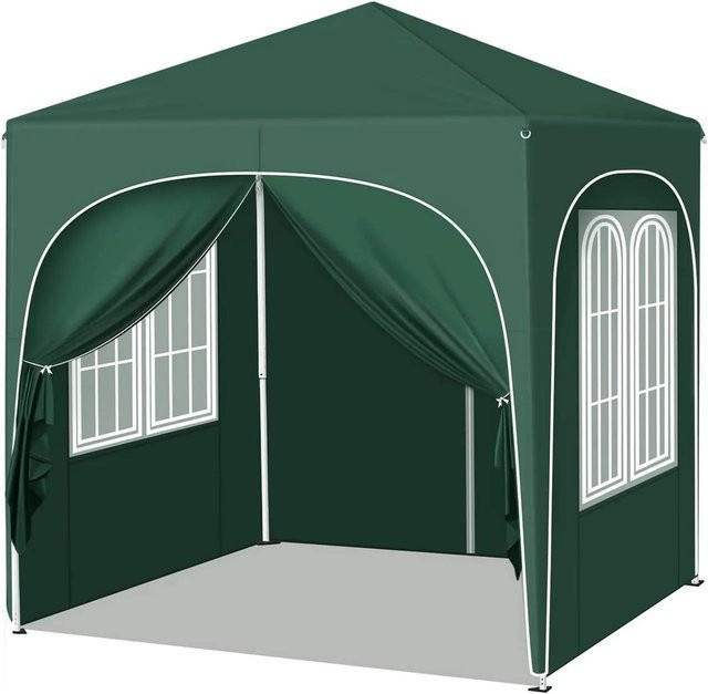 WOLTU Faltpavillon mit 4 Seitenwänden in Grün, höhenverstellbar aus Oxford-Gewebe, B/T/H: 200 x 200 x 232 cm - Bild 1