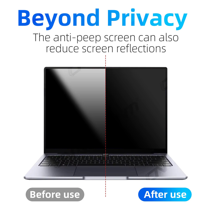 ONM Sichtschutz-Displayschutz für Laptop und Desktop, 11,6–32 Zoll, Anti-Spy und Anti-Glare mit Blue Light Filter, Matt, 0,45 mm Dicke - Bild 3