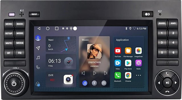 Junsun Autoradio mit Bluetooth in Schwarz für Mercedes Benz Classe A W169, B Klasse W245 sowie Viano und Vito - Bild 1