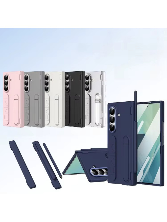 Schutzhülle mit Scharnierschutz und Handschlaufe für Samsung Galaxy Z Fold (kompatibel mit Fold 8, 7, 6, 5, 4, 3) inklusive Displayschutzfolie und Ständer, Farbe: Weiß - Bild 7