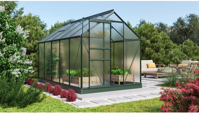 Vitavia Gewächshaus Comet 6200 in Smaragdgrün mit Aluminiumrahmen, Polycarbonat und Fundament - Bild 1