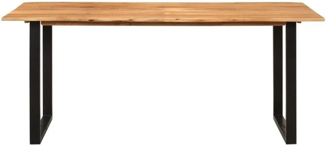 vidaXL Esstisch aus Massivholz Akazie und pulverbeschichtetem Stahl in Braun und Schwarz, B/T/H: 180 x 90 x 76 cm - Bild 1