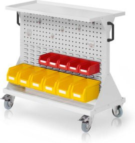 Kappes RasterMobil Gr. 2 Rollbarer Rollcontainer mit 2 Loch- und 2 Schlitzplatten in Grau RAL 7035, Höhe: 93 cm - Bild 1