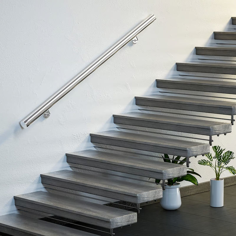 Monzana Handlauf aus Edelstahl in Silber, erweiterbar, Wandmontage, Länge: 100 cm, Durchmesser: 4,2 cm - Bild 2