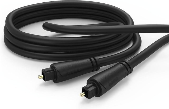 Hama Audio-Lichtleiter-Kabel mit vergoldeten Toslink-Steckern, Farbe: Schwarz/Gold, Länge: 3,0 m - Bild 1