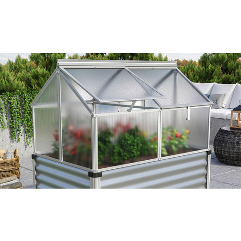 Vitavia Frühbeet Gaia Jumbo aus Aluminium und Polycarbonat in Silber, B/T/H: 83 x 119 x 72 cm - Bild 2