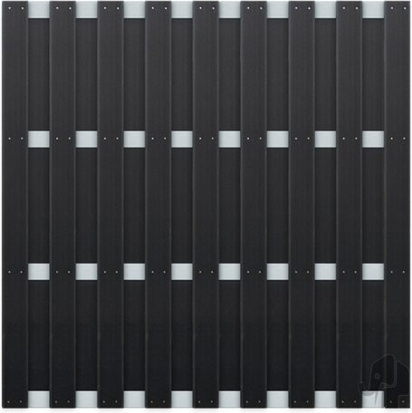 Dekker Hout Selbstbauzaun Ibiza aus WPC und Aluminium in Anthrazit-Silber, B: 180 cm, H: 180 cm - Bild 1