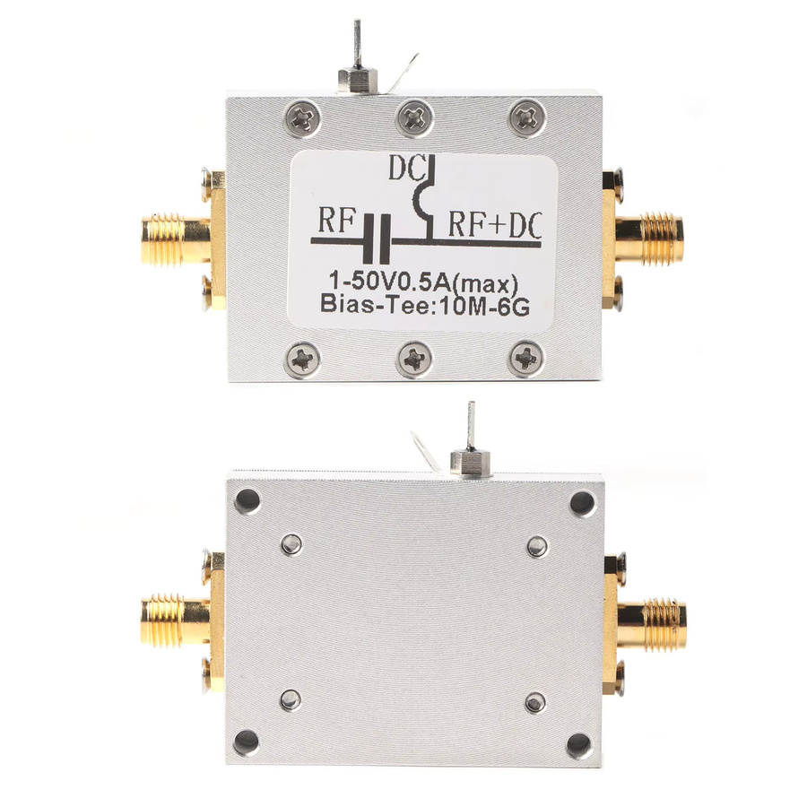 Qiilu Breitband HF-Bias-T-Stück für Mikrowellen 10MHz-6GHz in Silber - Bild 2