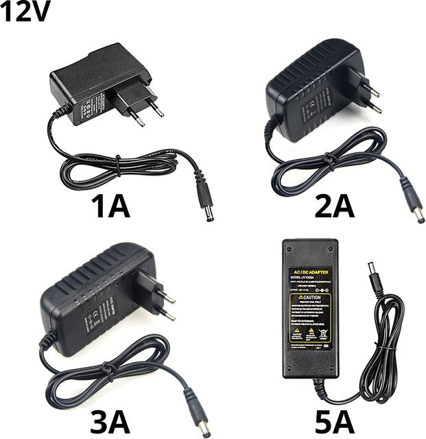 Netzteil Transformator AC 110V 220V zu DC 12V Power Converter Adapter für LED Streifen in Schwarz - Bild 1
