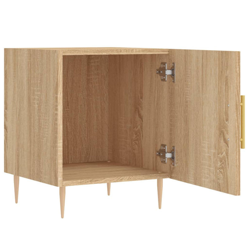 Vidaxl Set 2 Nachttische Modern Skandinavisch in Sonoma-Eiche aus Holzwerkstoff und Metall, B/T/H: 40 x 40 x 50 cm - Bild 1