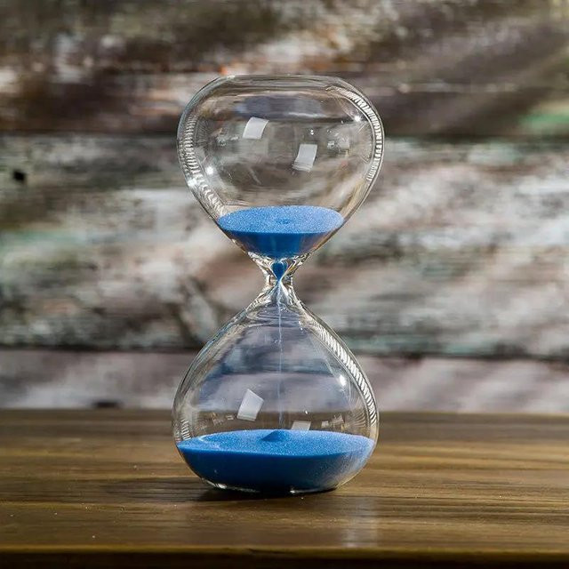 Yiran Furniture Sanduhr aus Glas in Blau für das Zeitmanagement als dekoratives Schreibtisch-Ornament mit 30 Minuten Laufzeit - Bild 1