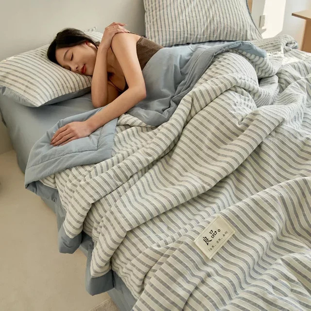 Hochwertige Jacquard-Sommerdecke aus 100% Baumwolle mit weicher Sojafaser-Füllung - Bild 1