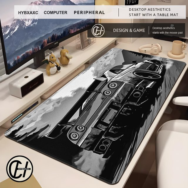HYBXAXC Gaming-Mauspad XXL Sportwagen GTR Design Rutschfeste Schreibtischunterlage für Gamer und Büro - Bild 1