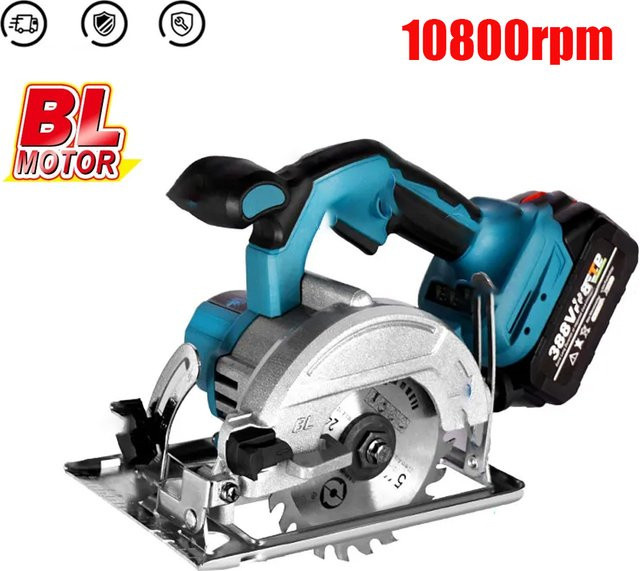 Makita Akku Mini-Kreissäge Blau, Bürstenlos, 10800 rpm, Durchmesser: 125 mm, kompatibel mit Makita 18V LXT Akkus - Bild 1