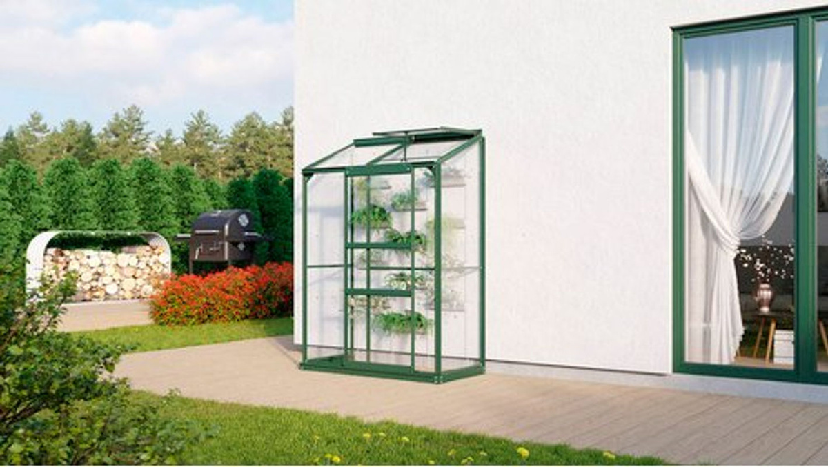Vitavia Anlehn-Gewächshaus Styx 900 in Grün mit Polycarbonat-Verglasung und Aluminiumrahmen, B/H/T: 13,06 x 182,3 x 69,0 cm - Bild 4