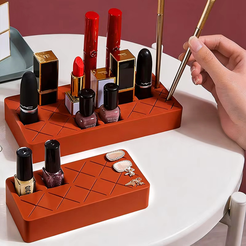 HMQ beauty Make-up Pinsel Aufbewahrungshalter, Silikon, Rot - Bild 2
