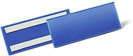Durable Etiketten- und Kennzeichnungstaschen aus Kunststoff, selbstklebend, dokumentenecht, 1/2 A5 quer, 50 Stück, Blau und Gelb - Bild 1