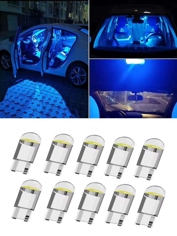 NATURIXY COB LED Autolampen W5W 194 T10 mit Glasgehäuse für Innenraumbeleuchtung und Kennzeichenleuchte in Weiß, Blau oder Rot - Bild 4