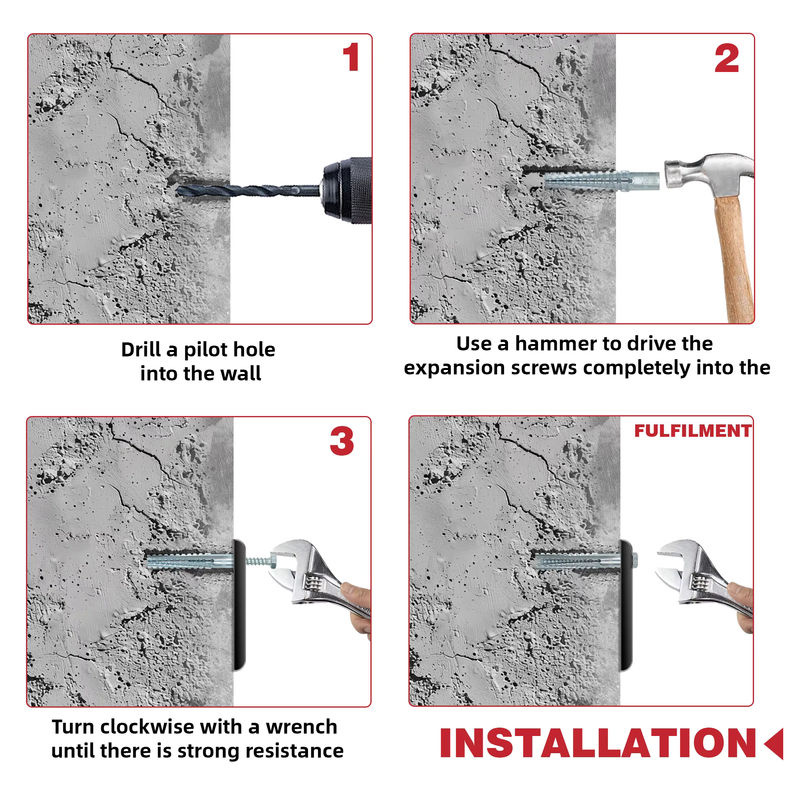 AIMUNOK 10 Sets Metall-Trockenbau-Dübel aus Stahl mit Schrauben und Gewindemuttern in Silber für leichte Bauarbeiten - Bild 4