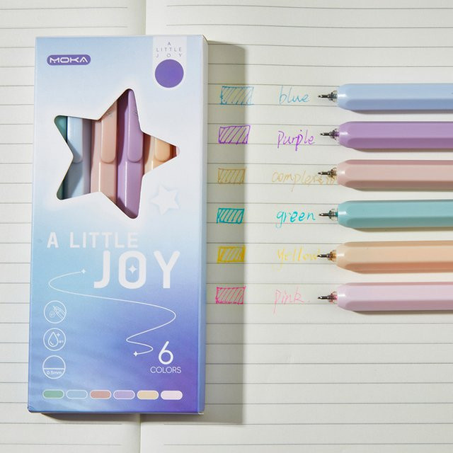 6er-Pack farbige Gelstifte in Multicolour, 0,7 mm mittlere Spitze, schnell trocknende Schreibstifte für Journaling und Notizen - Bild 1