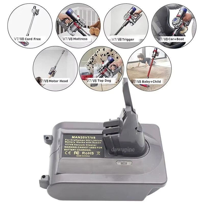 dawupine Lithium-Batterie-Adapter-Konverter für Einhell, Ryobi und Craftsman 18 V Akkus sowie Dyson V7 und V8 Staubsauger - Bild 3